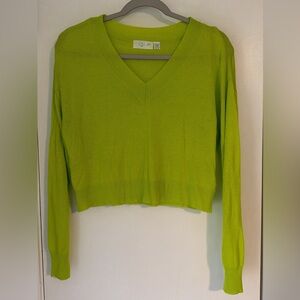 RDstyle Bright Green V-Neck Sweater